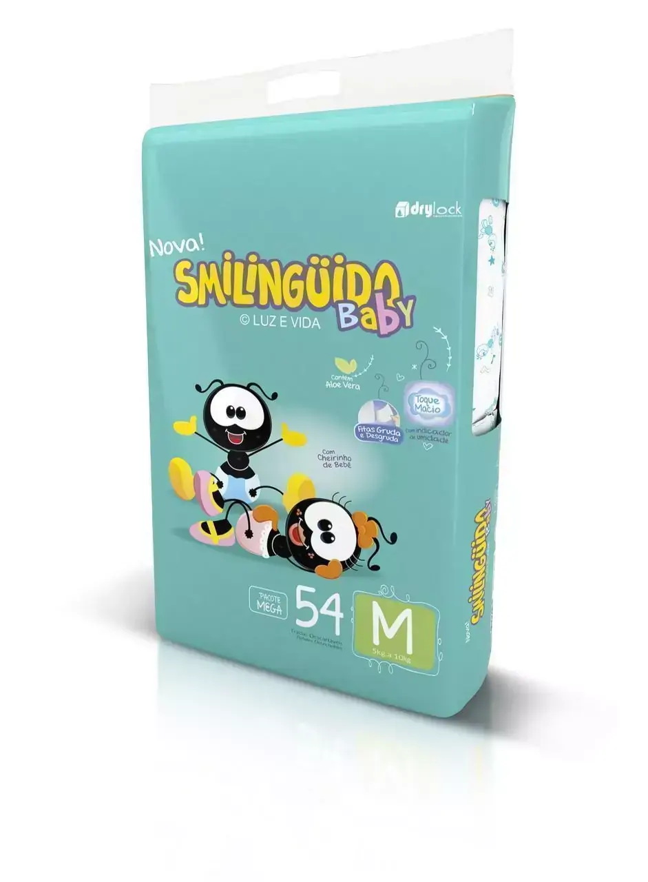 FRALDA SMILINGUIDO MEGA M - 3 PACOTES
