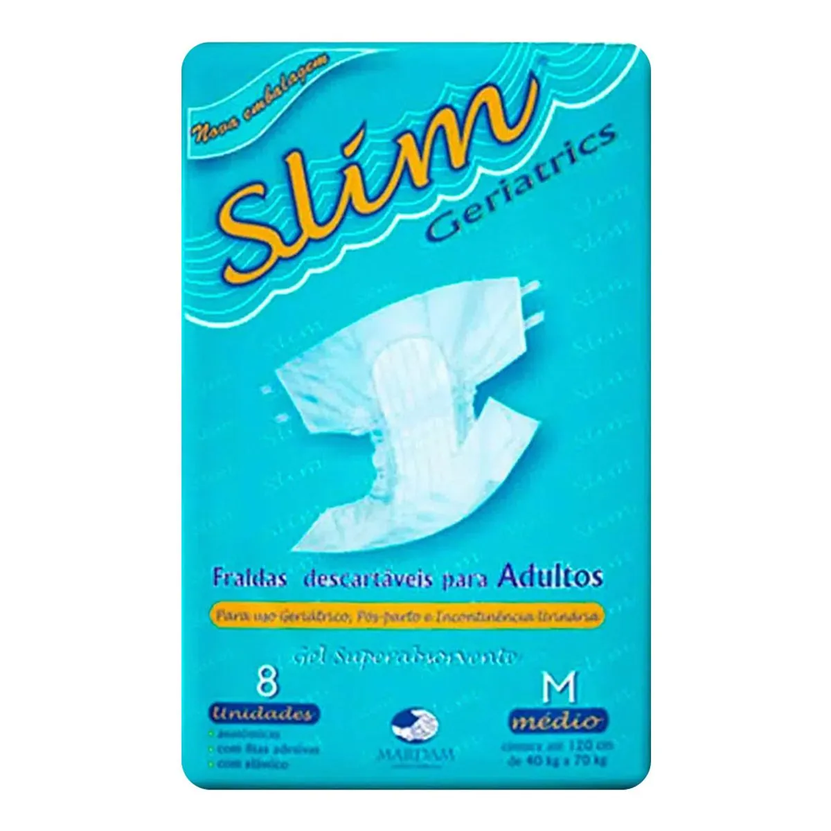 Slim Fralda Geriatrica M X 8