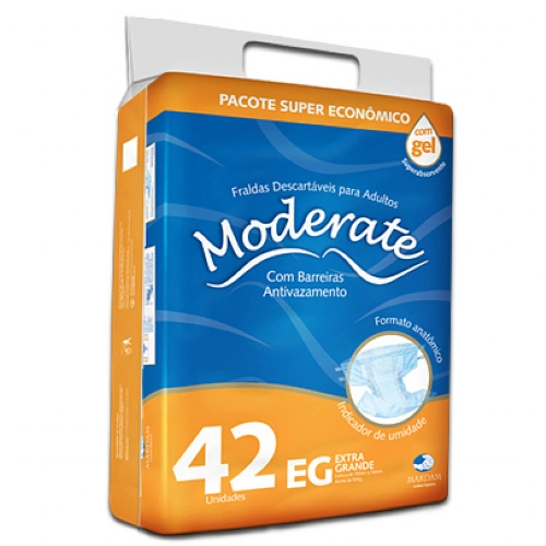 Fralda Geriatrica Moderate Hiper Tam Xg 42 Unidade Moderate