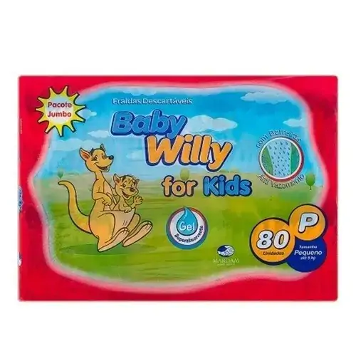 Fralda Descartavel Baby Willy Tam P C/ 80un