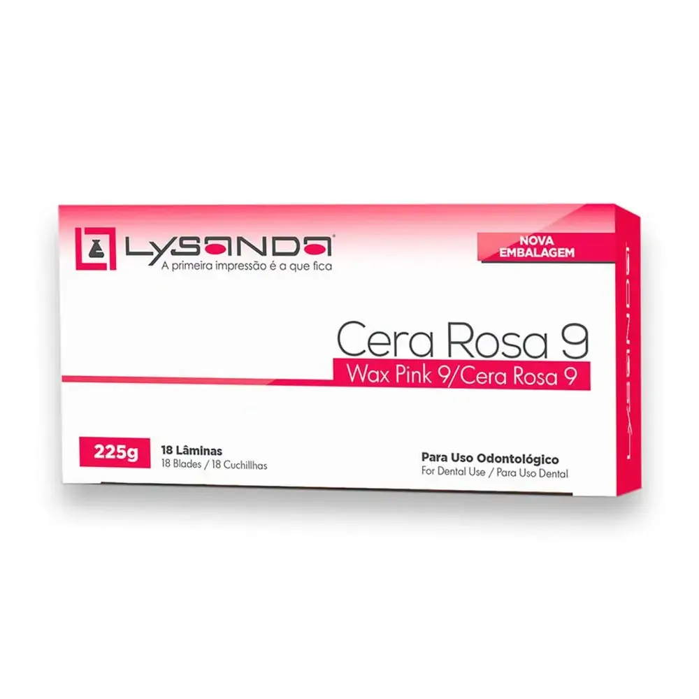 Cera Rosa 9 com 18 lâminas 225g - Lysanda