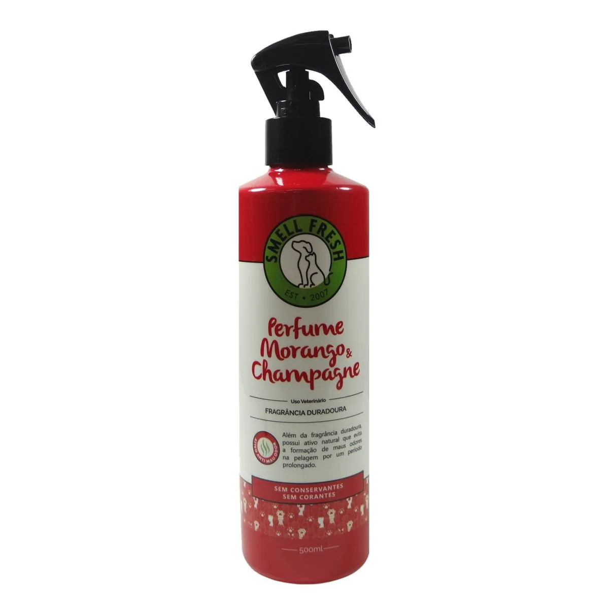 Perfume Morango e Champagne 500ml P/ Cães e Gatos Smell Fresh