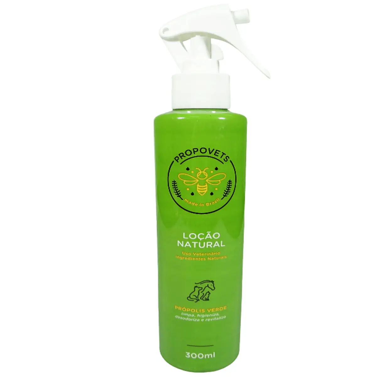 Loção Higienizante Natural Propovets Própolis Verde Cães Gatos Equinos 300ml