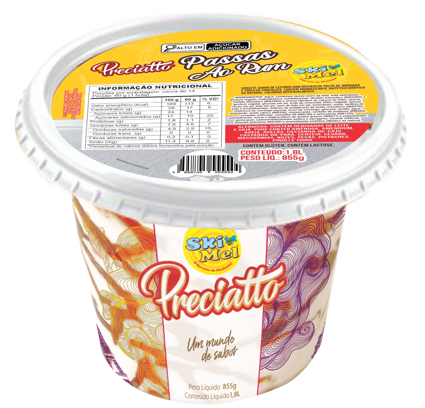 Sorvete Skimel Preciatto 1,8l Frutas Ver