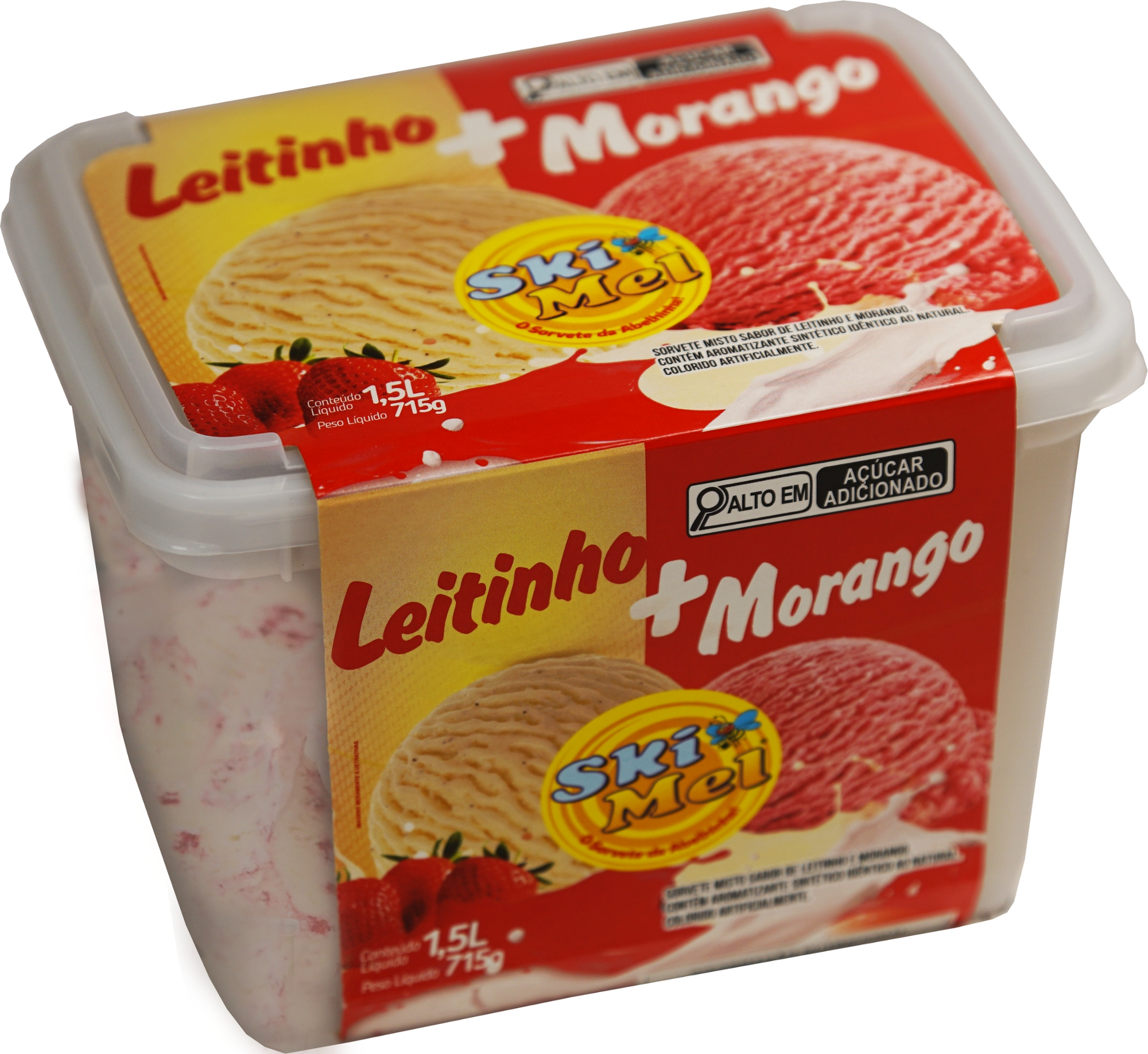 Sorvete Skimel 1,5 Morango Com Ninho