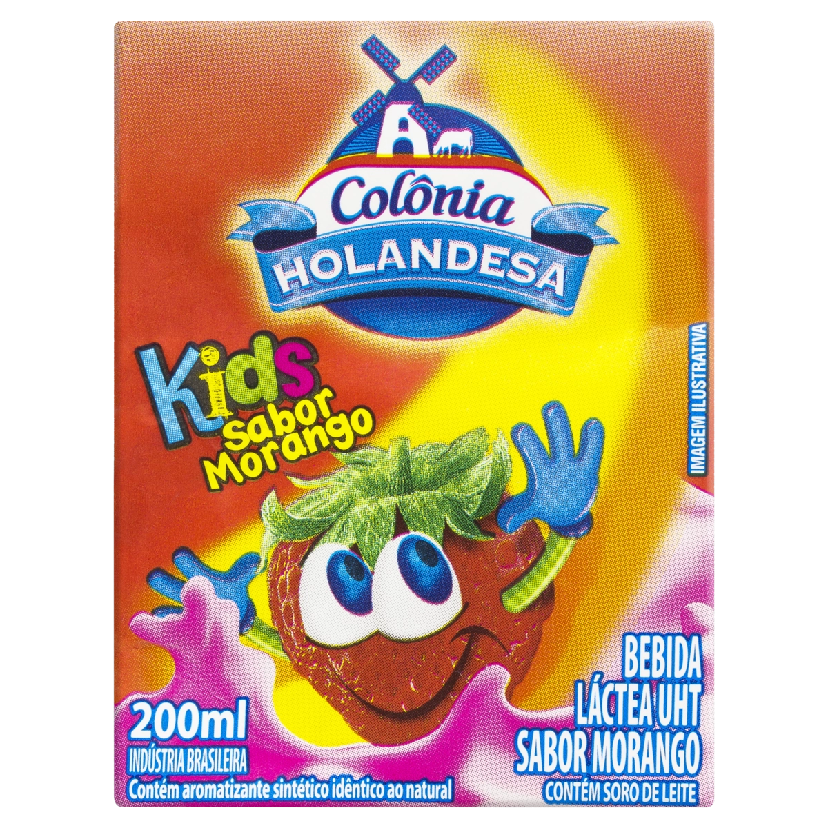 Bebida Láctea Uht Morango Colônia Holandesa Caixa 200ml