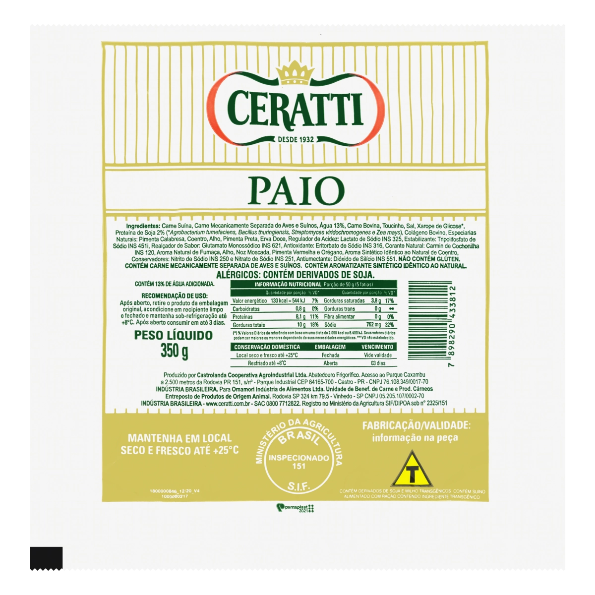 Linguiça Paio Ceratti 350g