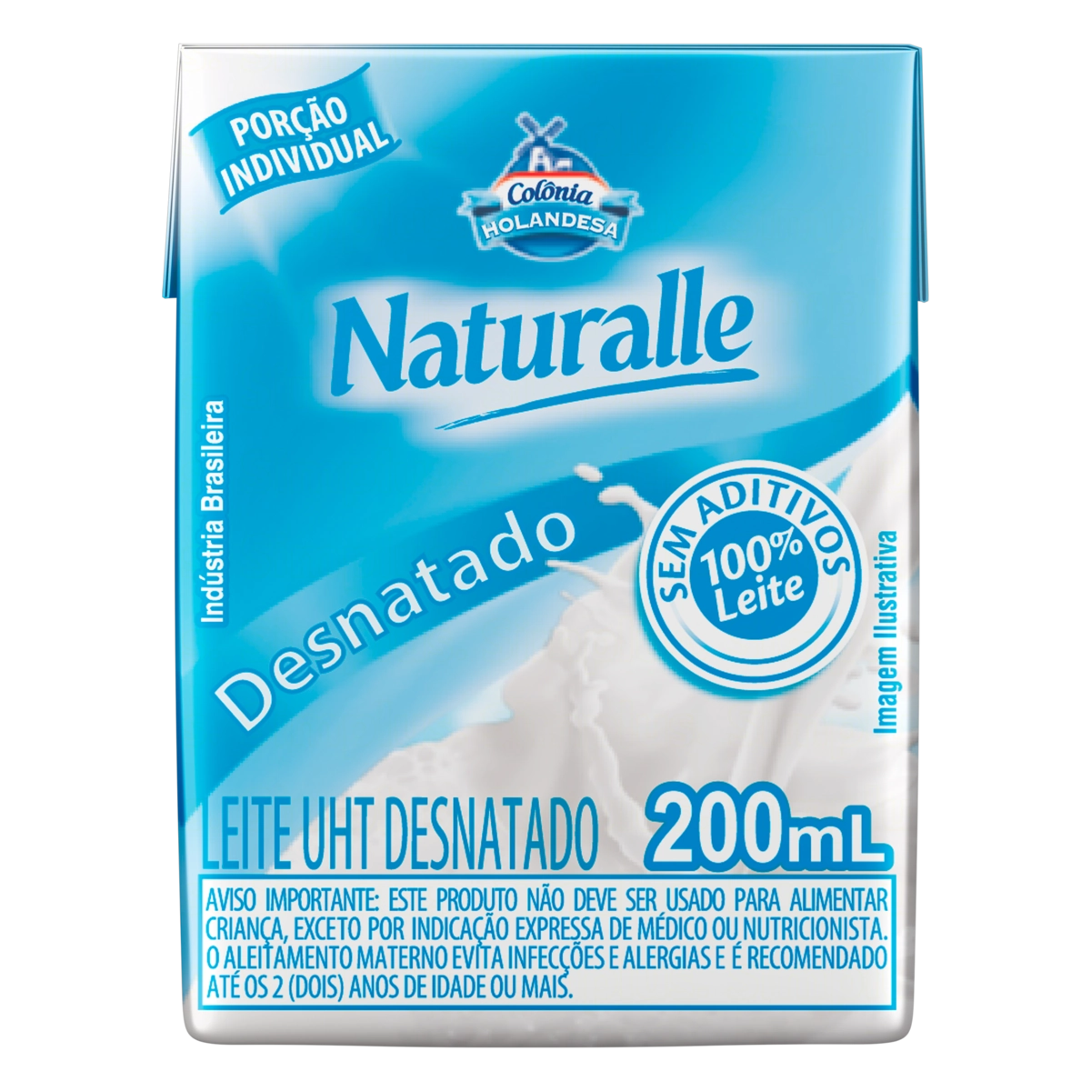 Leite Uht Desnatado Colônia Holandesa Naturalle Caixa 200ml