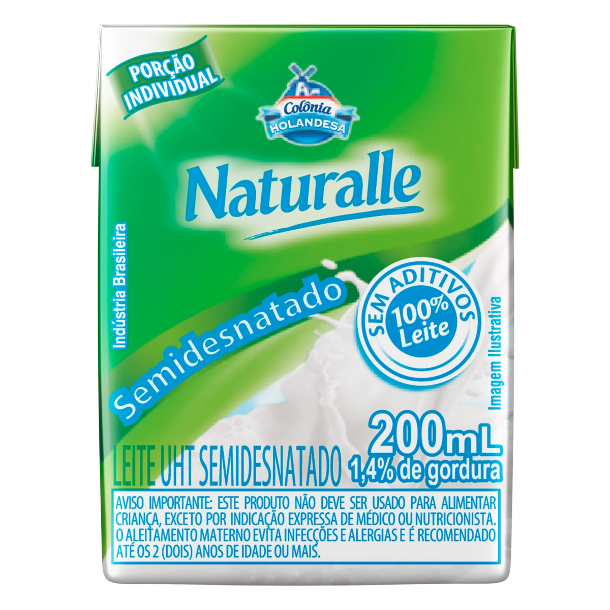 Leite Uht Semidesnatado Colônia Holandesa Naturalle Caixa 200ml