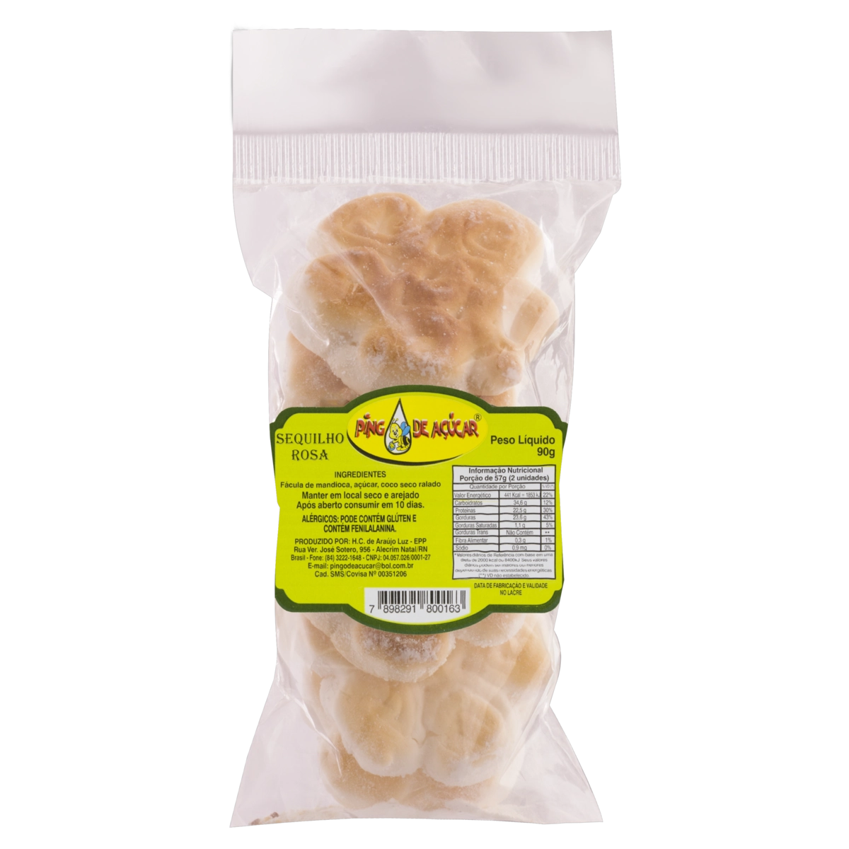 Biscoito Sequilho Rosa Pingo De Açúcar Pacote 90g
