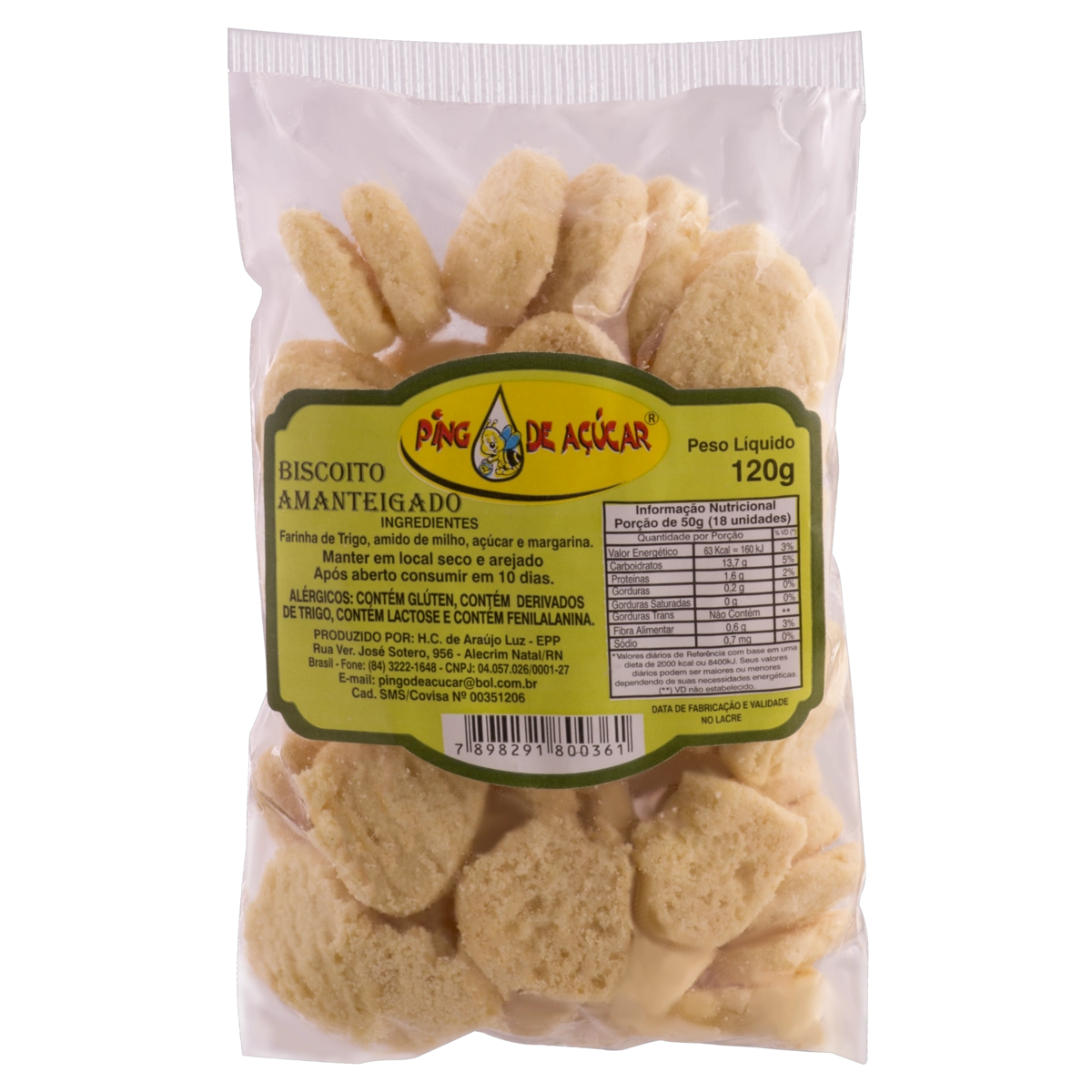 Biscoito Amanteigado Pingo De Açúcar Pacote 120g