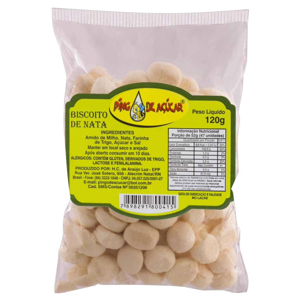 Biscoito Nata Pingo De Açúcar Pacote 120g