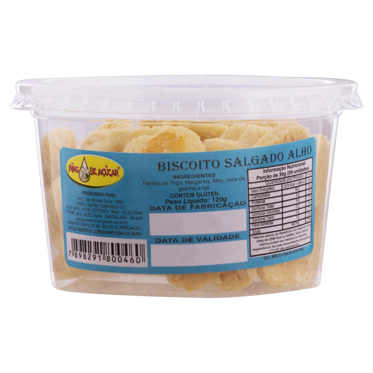 Biscoito Alho Pingo De Açúcar Pote 120g