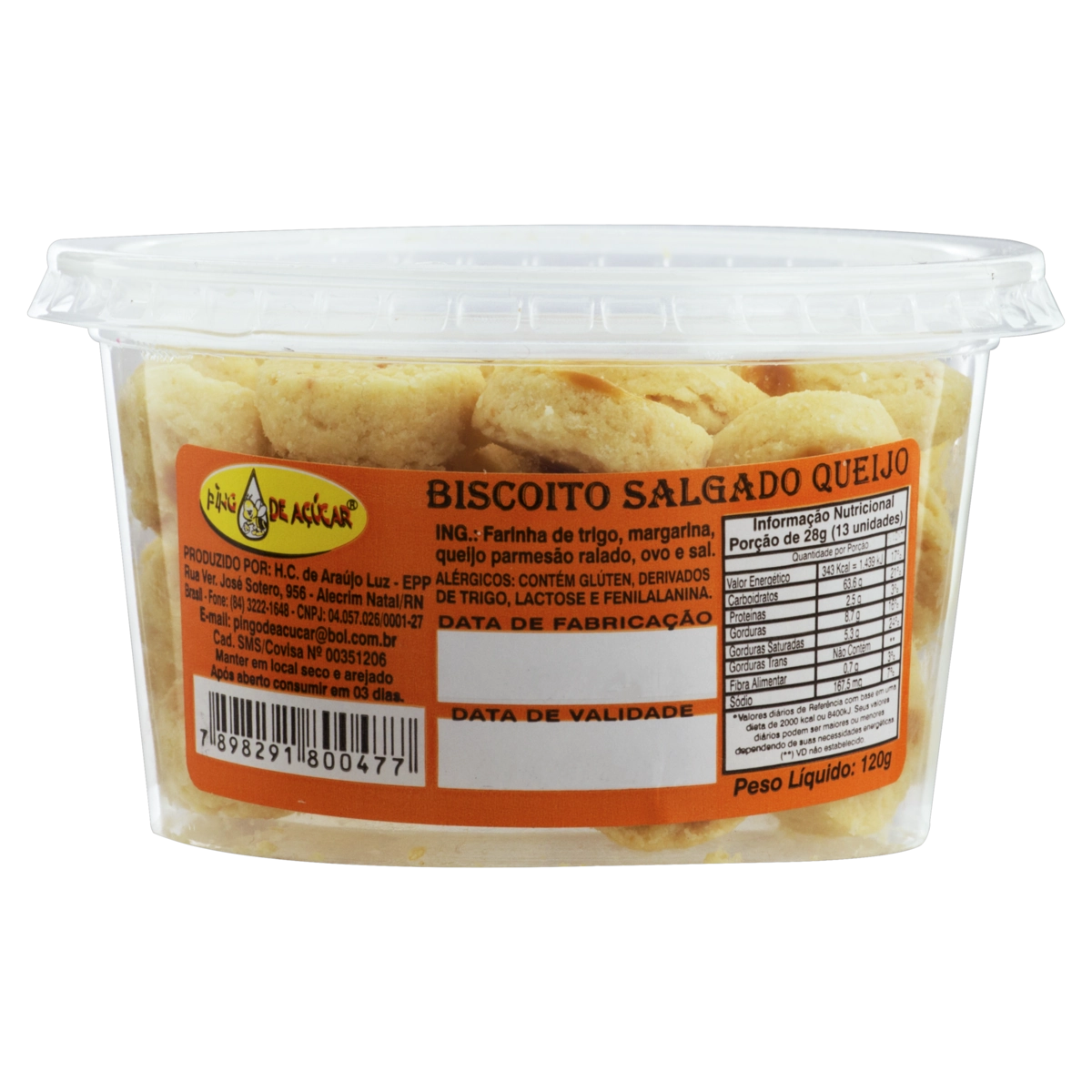 Biscoito Queijo Pingo De Açúcar Pote 120g