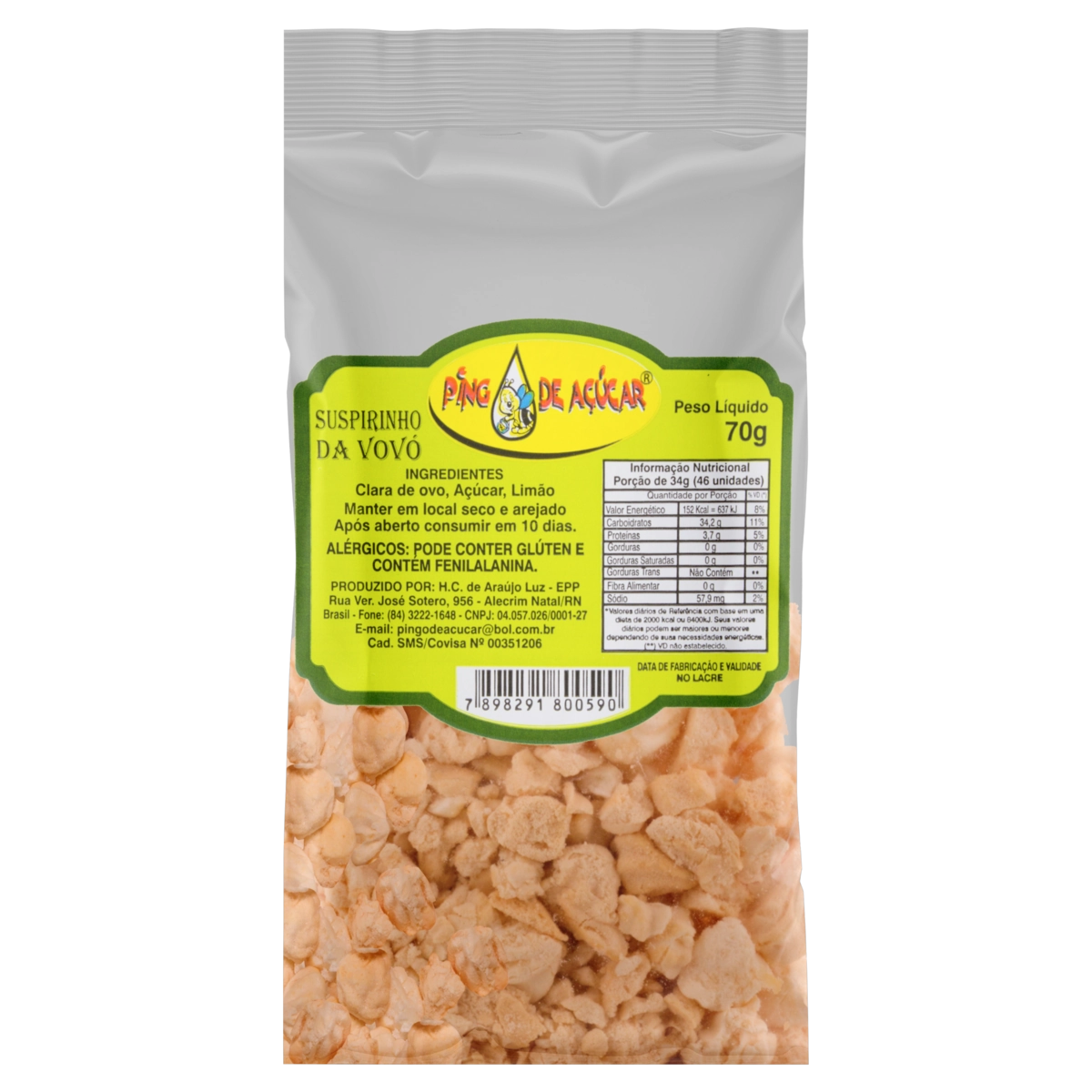 Suspirinho Da Vovó Pingo De Açúcar Pacote 70g