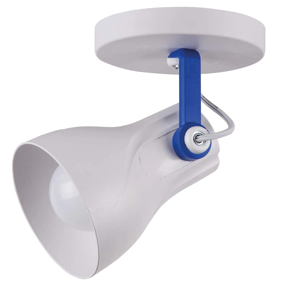 Spot Sobrepor Direcionável Octa Plus Branco C/ Azul Design Moderno Quarto/sala Praia 01 Lâmpada E27 Bivolt Startec