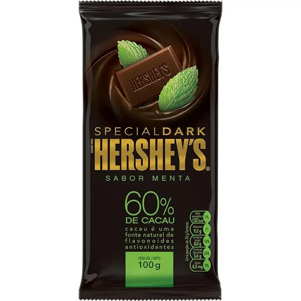 Barra Dark Menta 100g Hersheys Dp.c/10
