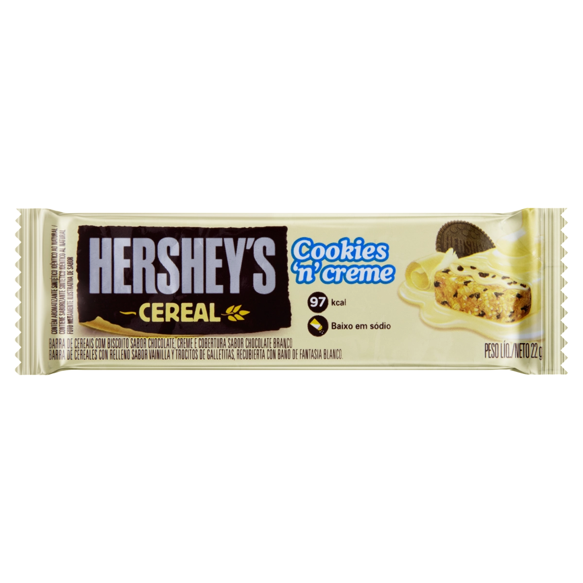 Barra De Cereal Cookies N Creme Cobertura Chocolate Branco Hersheys Pacote 22g