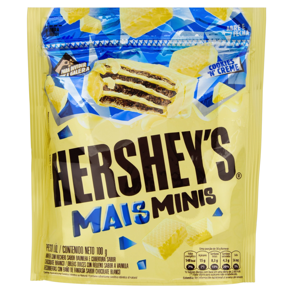 Wafer Cookies N Creme Hersheys Mais Minis Pouch 100g