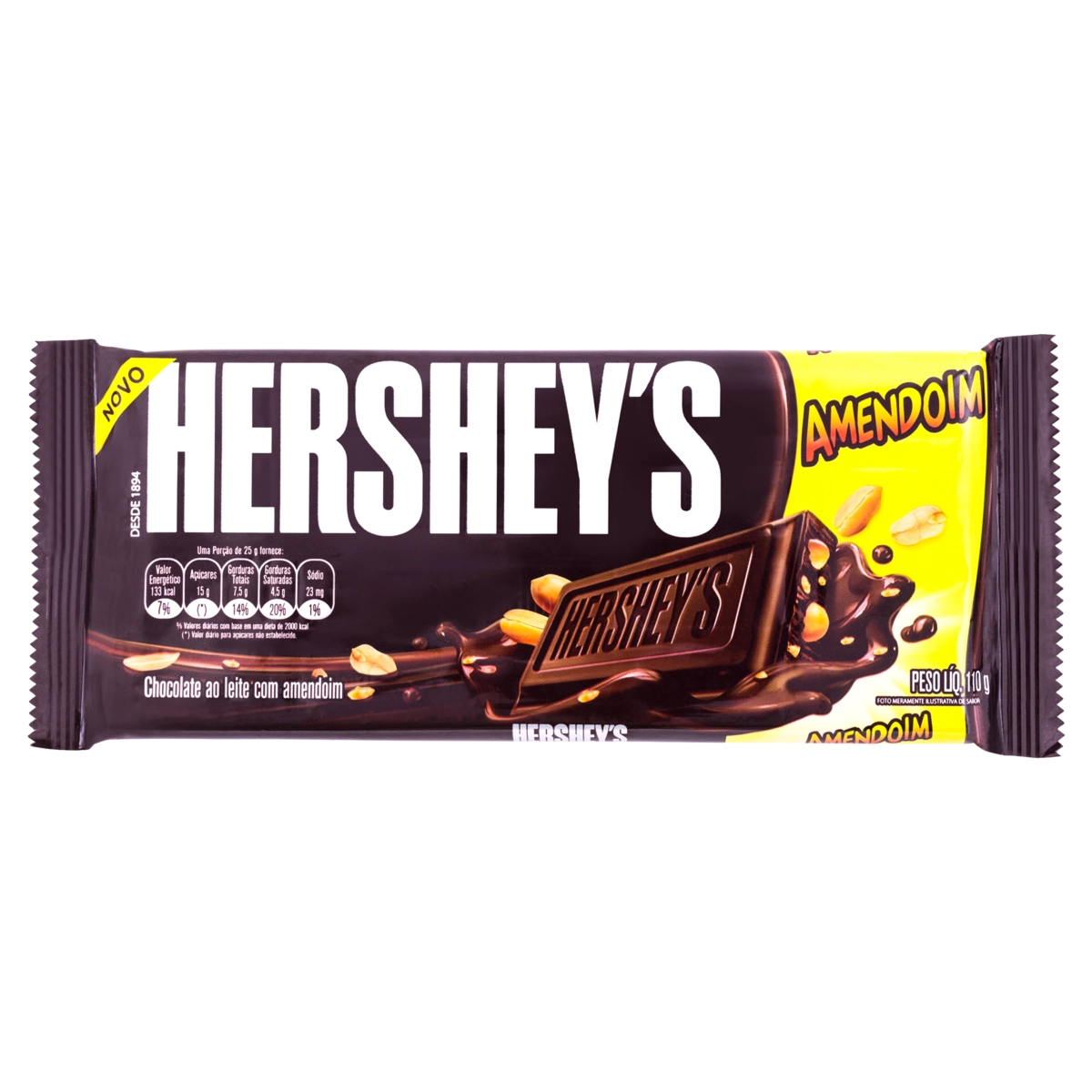 Chocolate Ao Leite Com Amendoim Hersheys Pacote 110g
