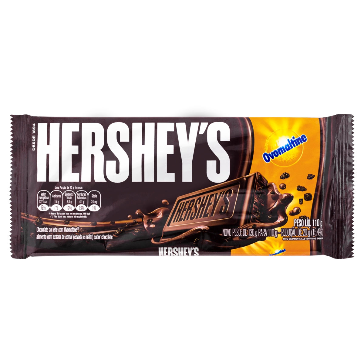 Chocolate Ao Leite Com Ovomaltine Hersheys Pacote 110g