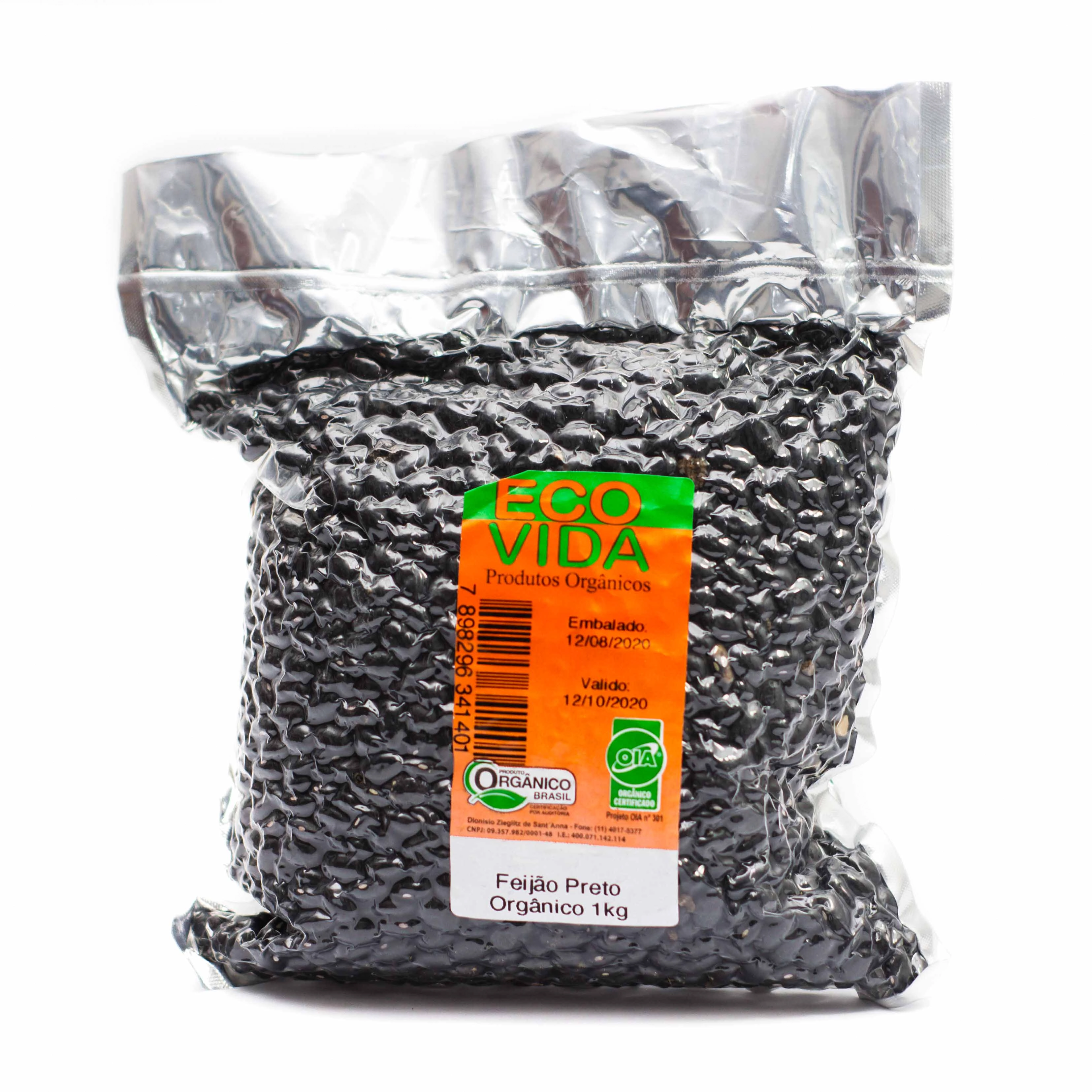 Feijao Preto Vacuo Org Ev 1kg