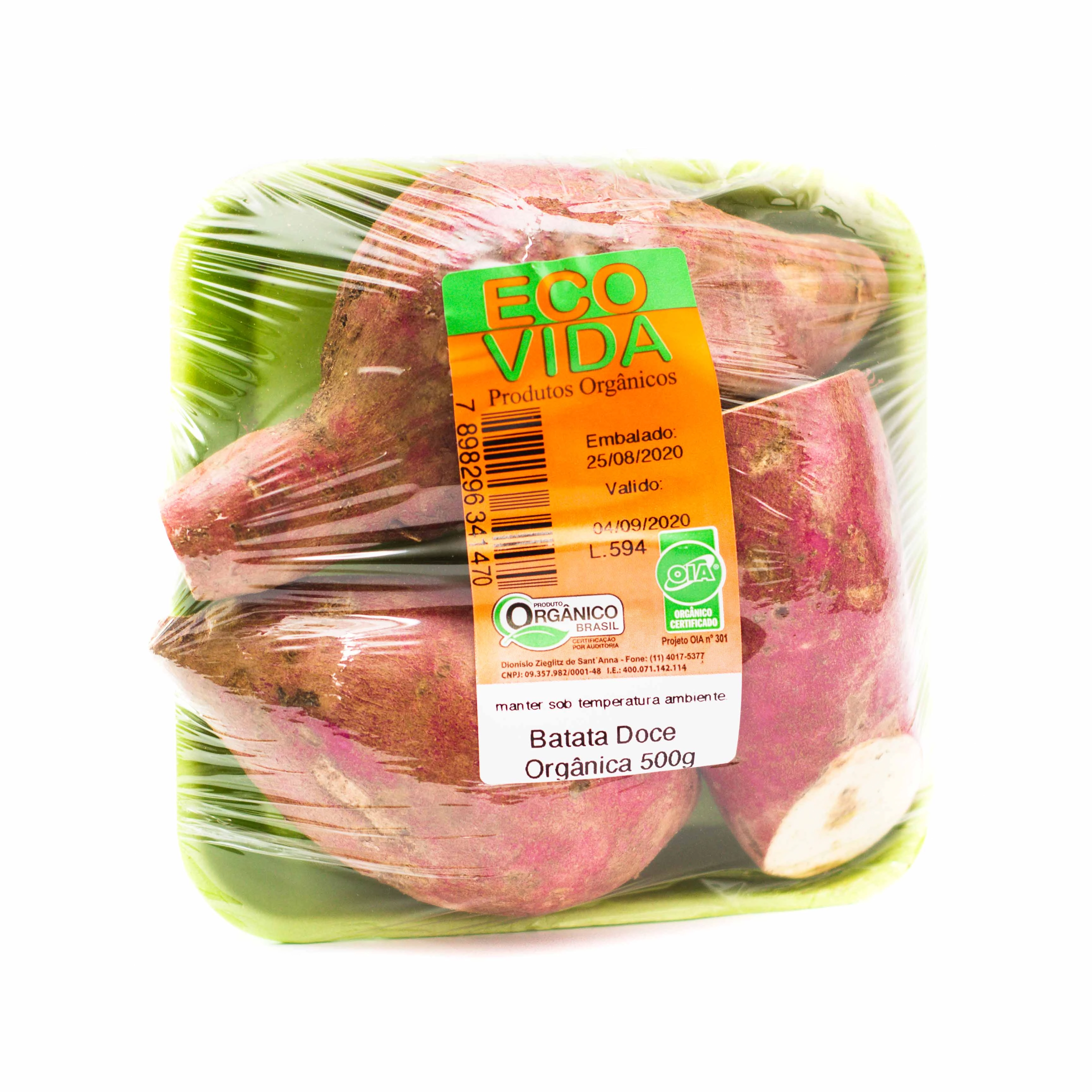 Batata Doce Roxa Org Ev Bandeja 500gr