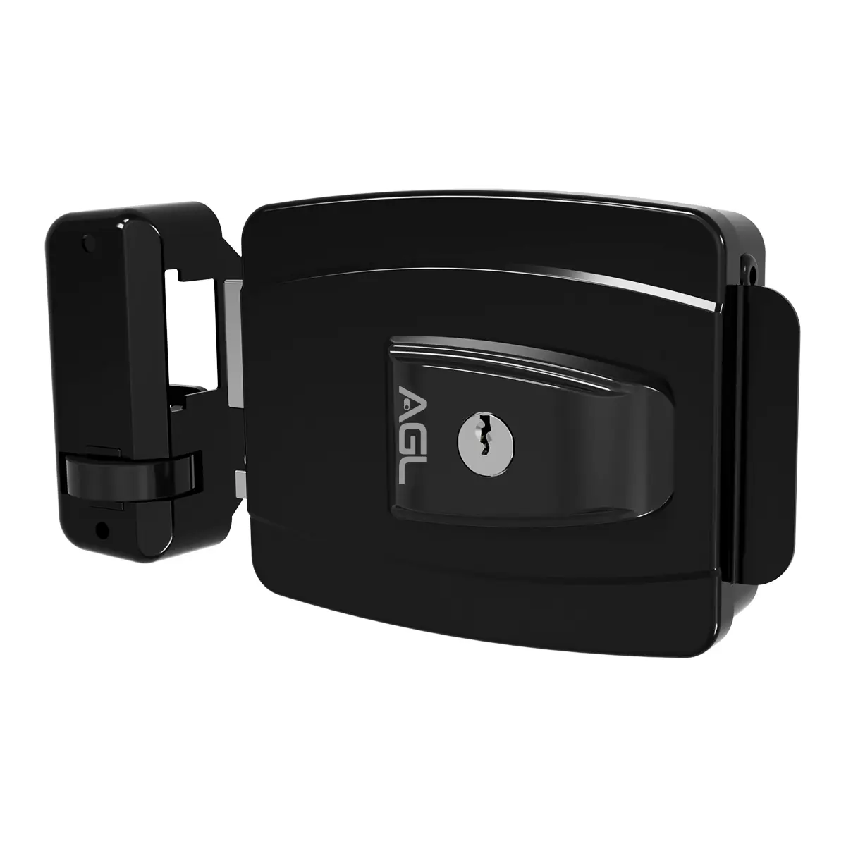 Fechadura Al100 42mm Abert Interna Furação Espec 12v Preto Agl