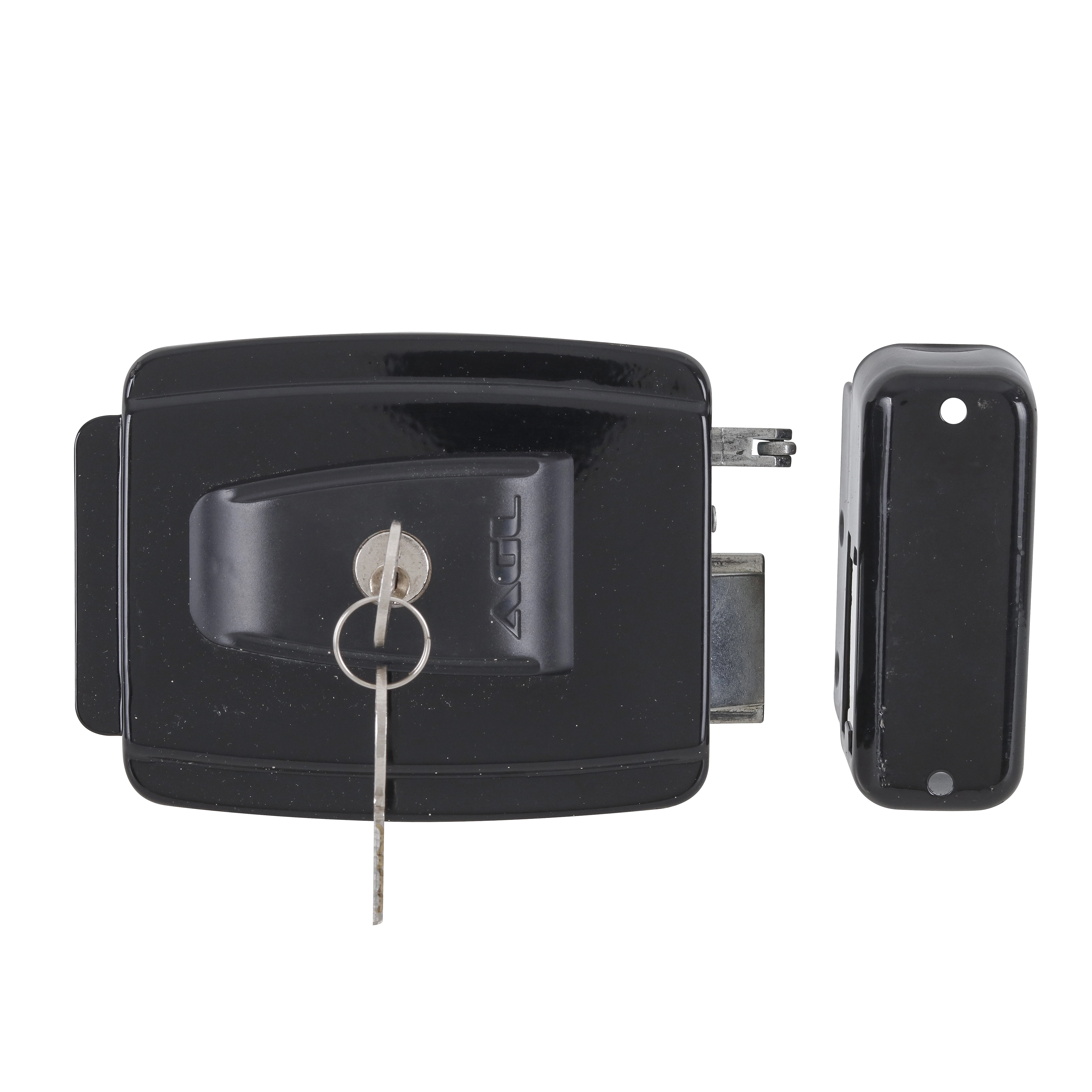 Fechadura Elétrica Mini Abertura  Externa 42mm  12V Preto AGL