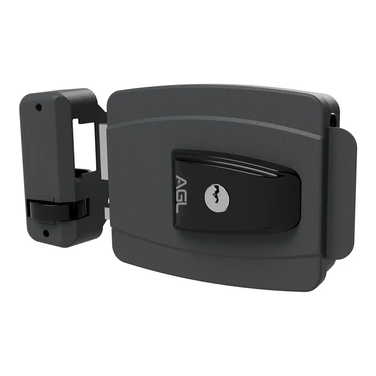 Fechadura Mini Agl Ajustável Simples 12v Interna Cinza Agl