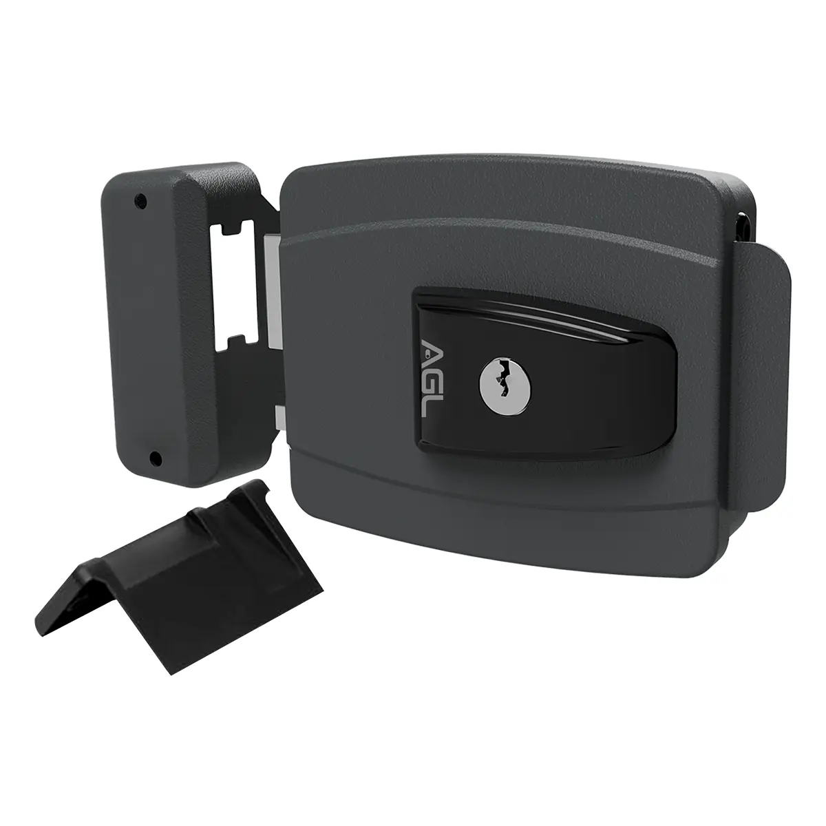 Fechadura Mini Agl 42mm Chave Simples 12v Externa Cinza