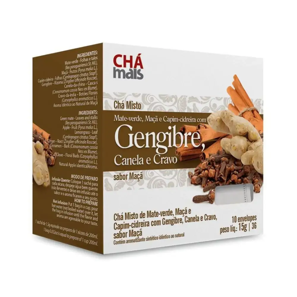 Cha Mais Sache Gengibre 10x10gr Cravo Canela