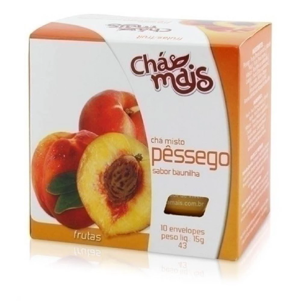 Chá Pêssego Sabor Baunilha 10 Envelopes 15g Chamais