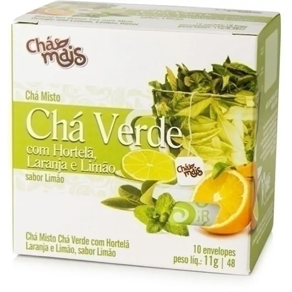 Chá Verde C/ Hortelã,laranja E Limão 10 Sachês 11g