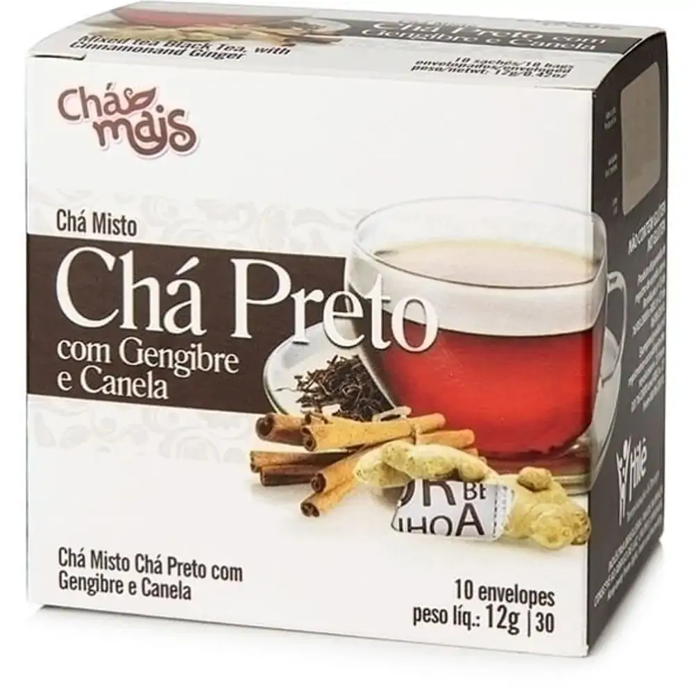 Chá Preto com Gengibre e Canela 10 Sachês 12G