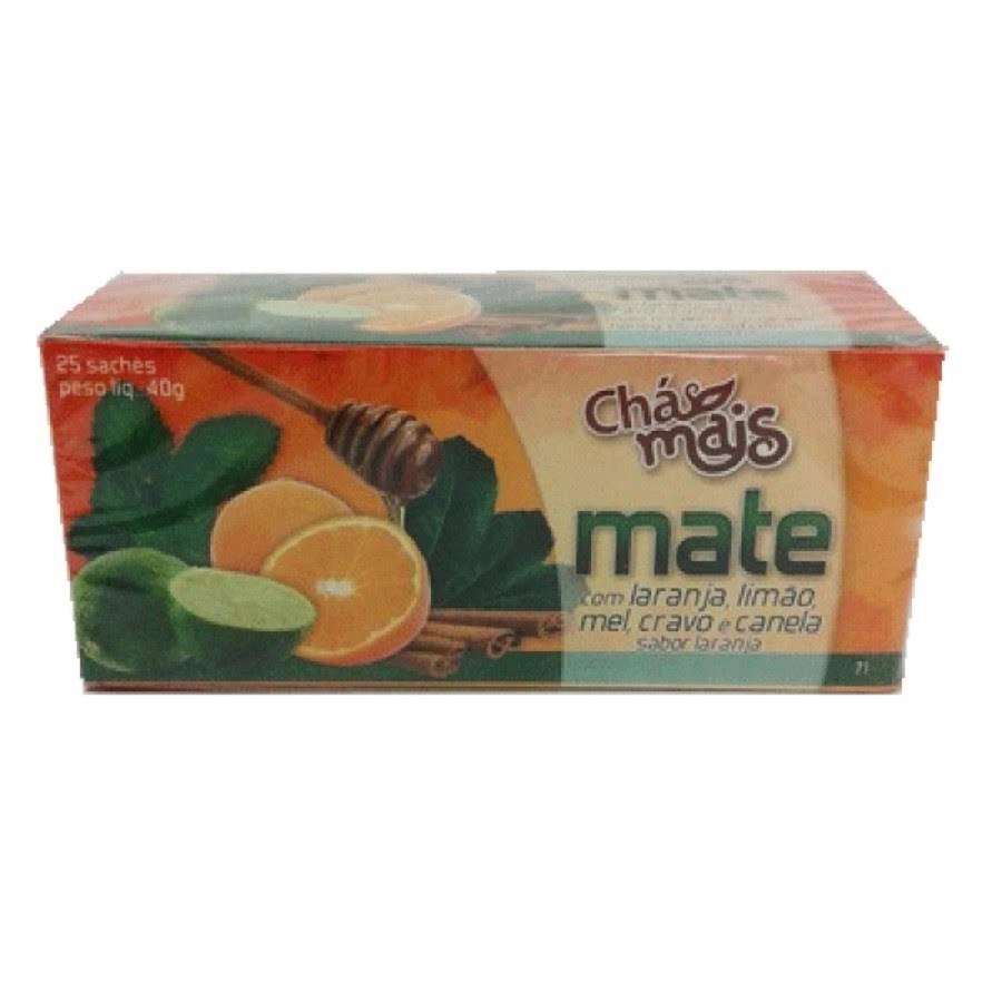 Chá Mate, Limão, Laranja E Mel Com Cravo E Canela 25 Sachês Chá Mais