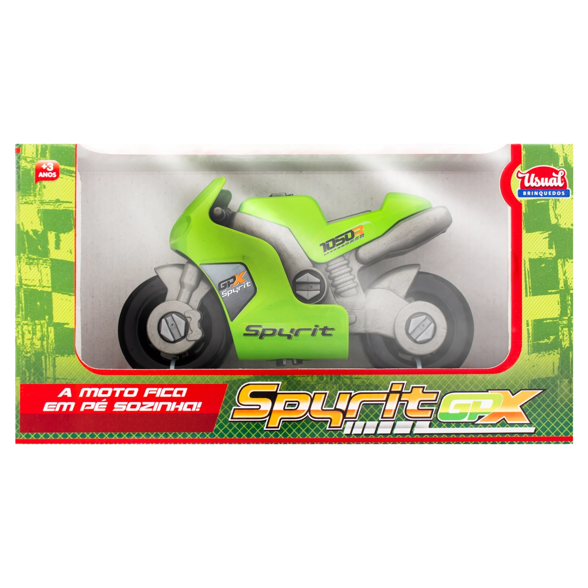 Moto De Brinquedo Verde Spyrit Gpx Usual Brinquedos