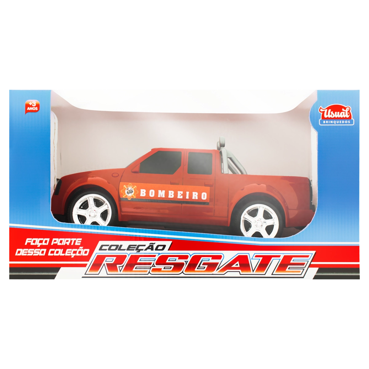 Carrinho Vermelho Resgate Usual Brinquedos