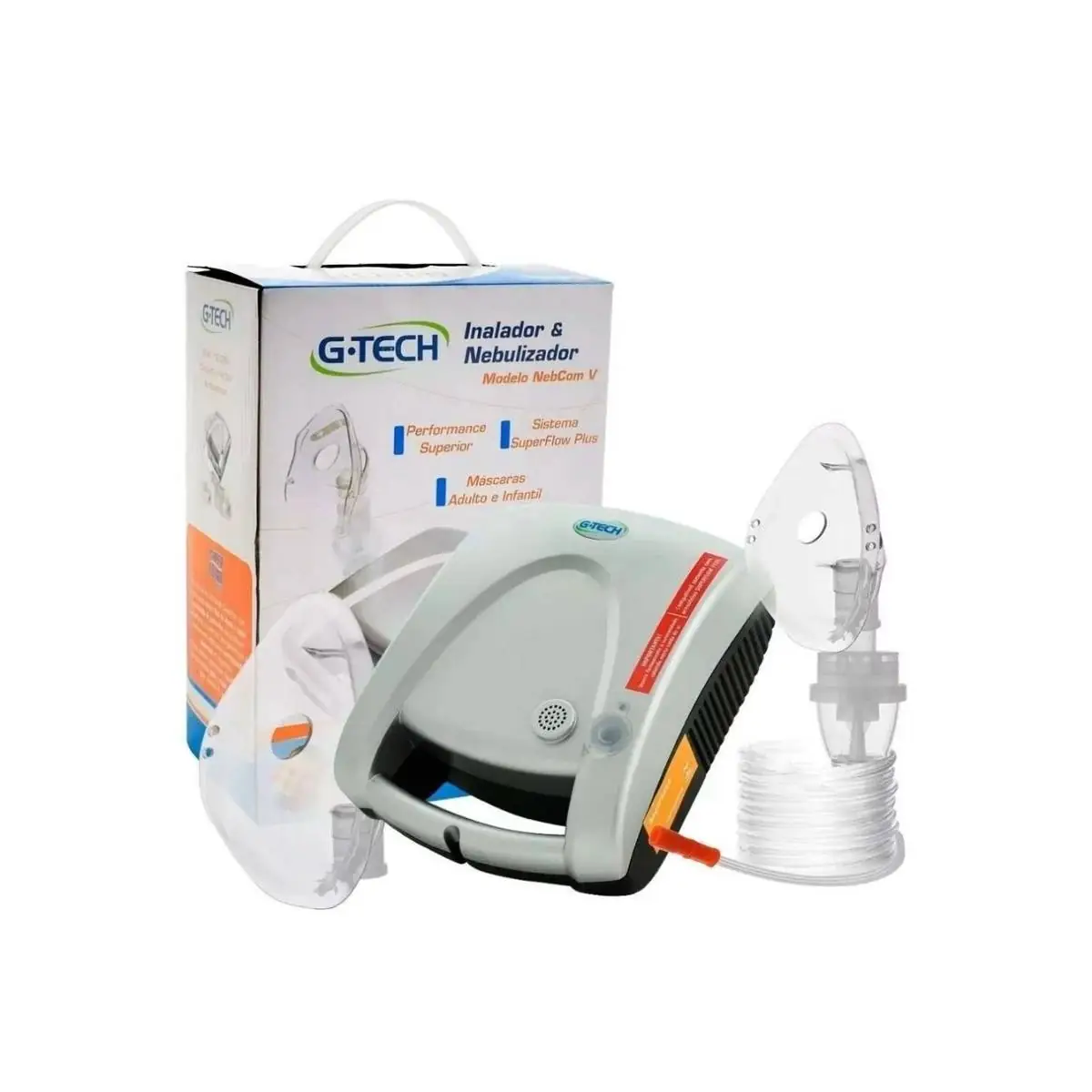 Inalador e Nebulizador G-Tech NEBCOM5 Prata Bivolt