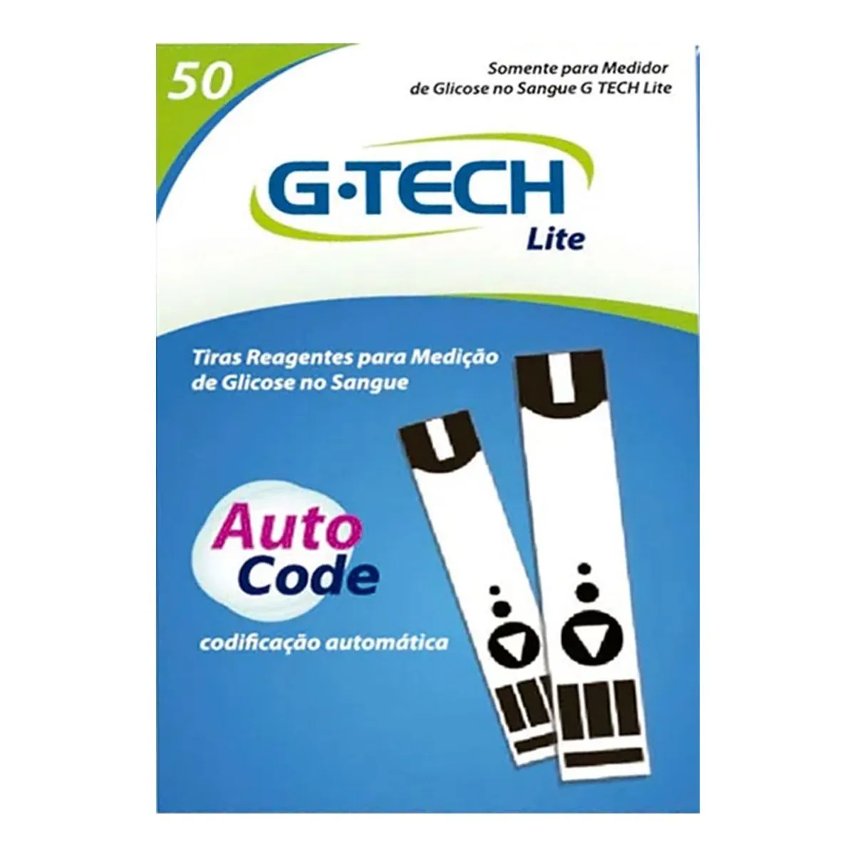 Tiras Reagentes para Medição de Glicose G-Tech Lite com 50 Unidades