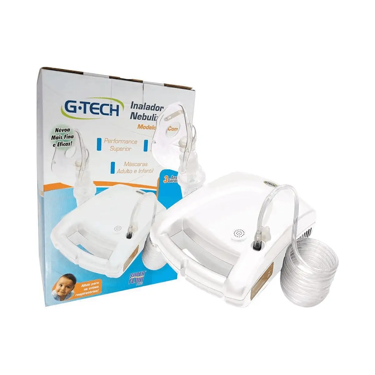 Inalador e Nebulizador G-tech Nebcom V Branco
