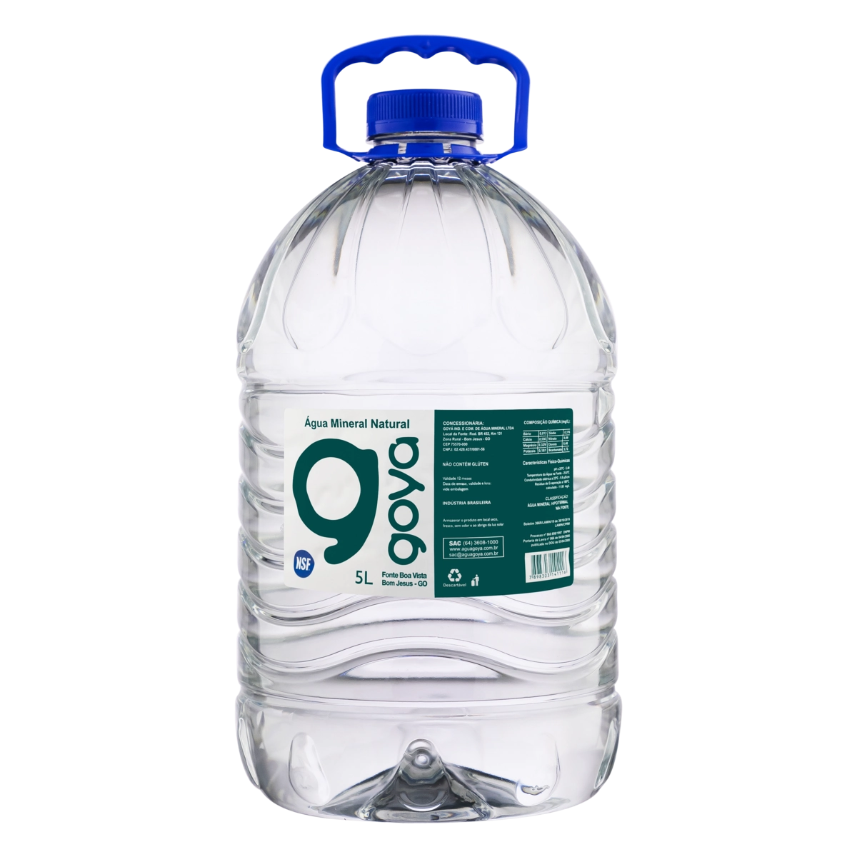 água Mineral Natural Sem Gás Goyá Galão 5l