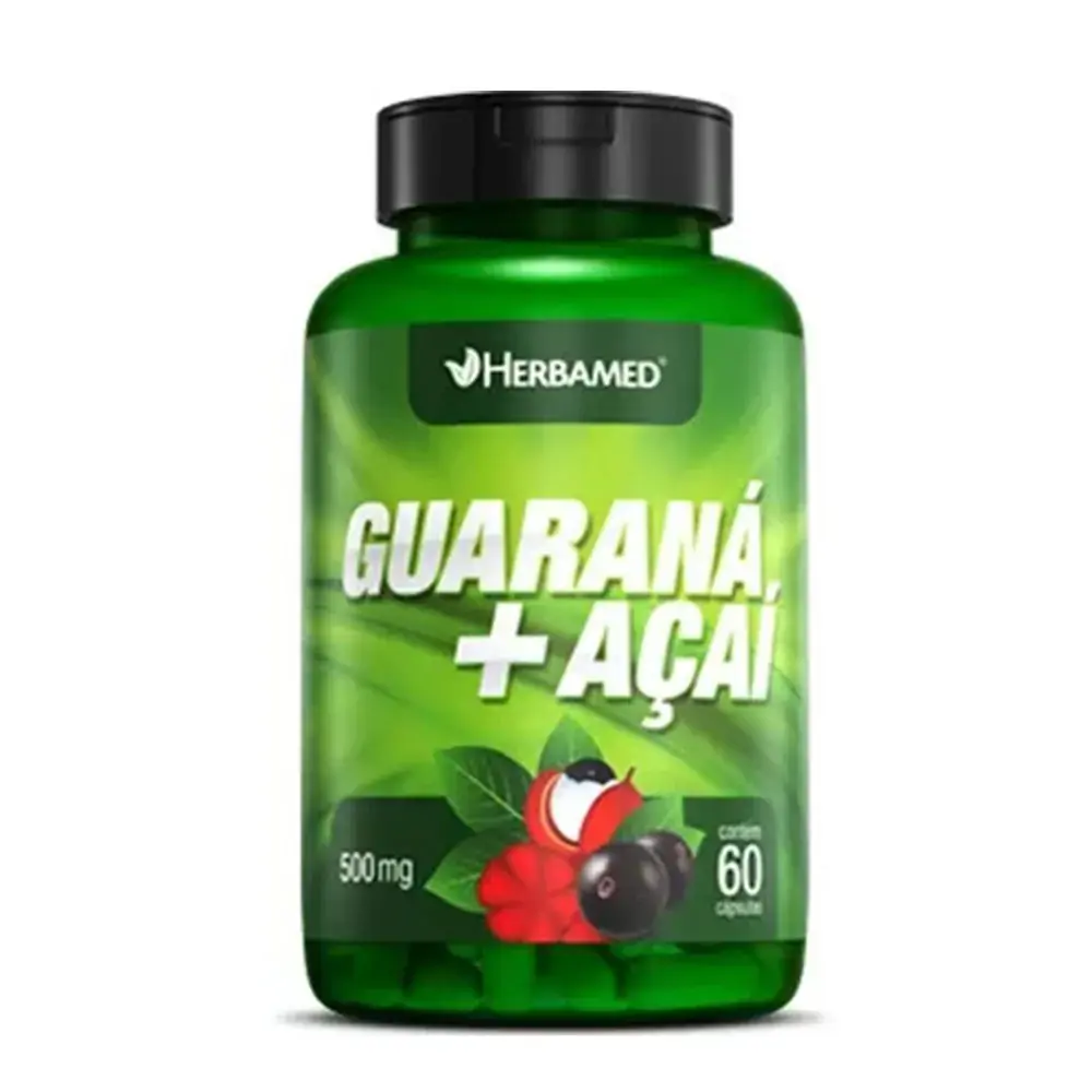 Guaraná E Açai 500mg 60caps Herbamed