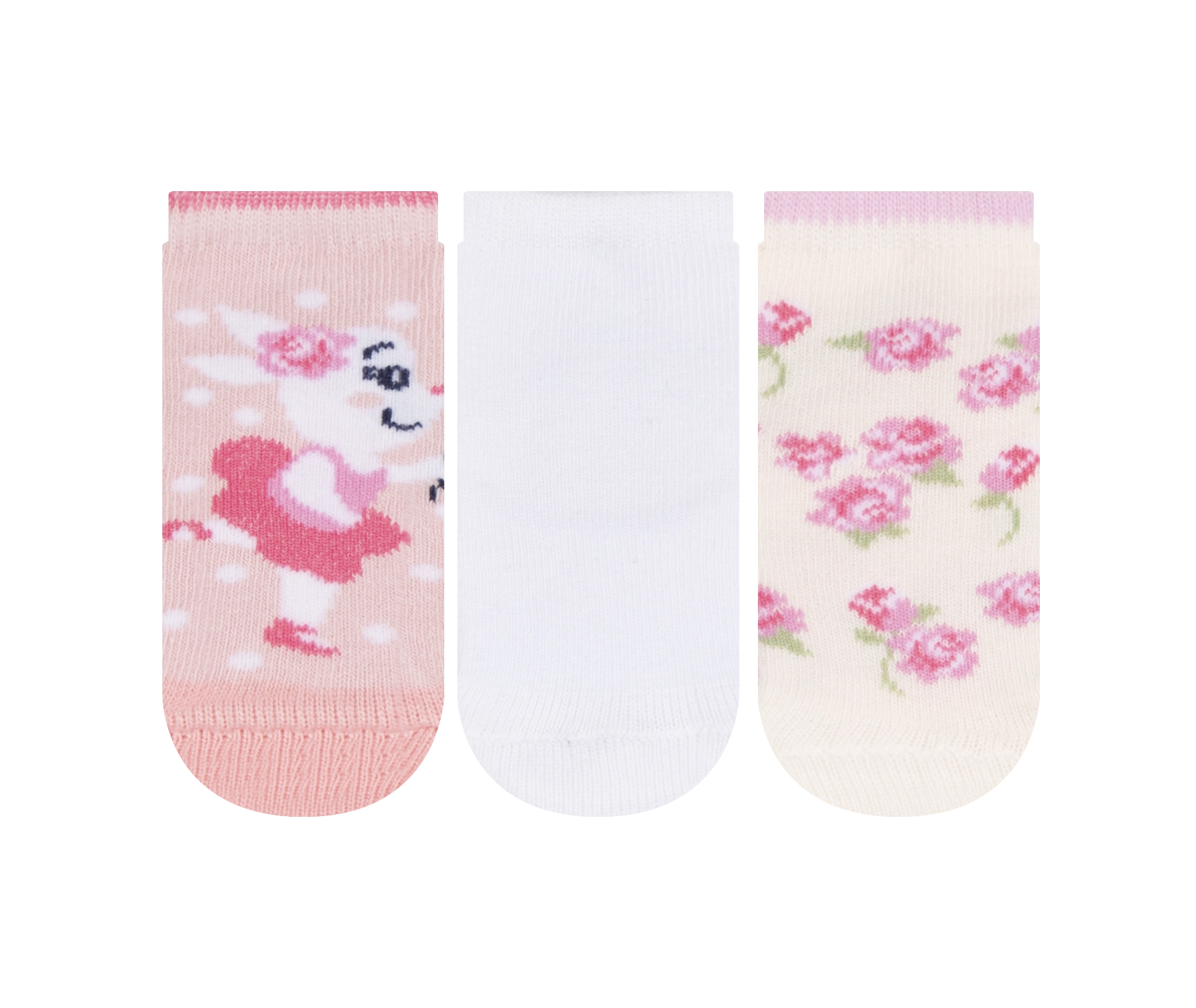 Meia Soquete Rn Menina 3 Pares 13 A 16 Kt 061.29 Cia Da Meia
