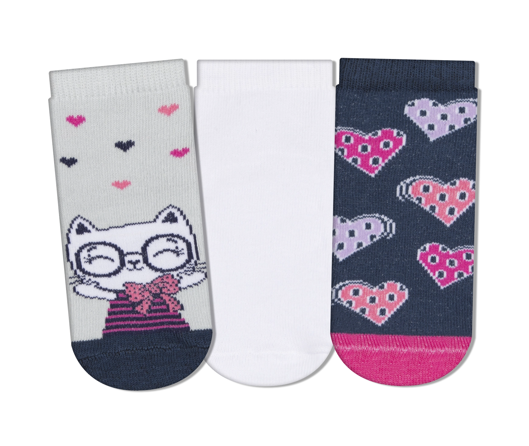 Meia Soquete Bebe Menina 3 Pares 17 A 22 Kt 035.53 Cia Da Meia