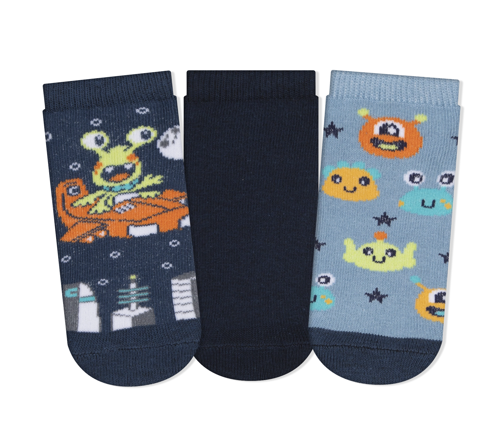 Meia Soquete Bebe Menino 3 Pares 17 A 22 Kt 036.54 Cia Da Meia