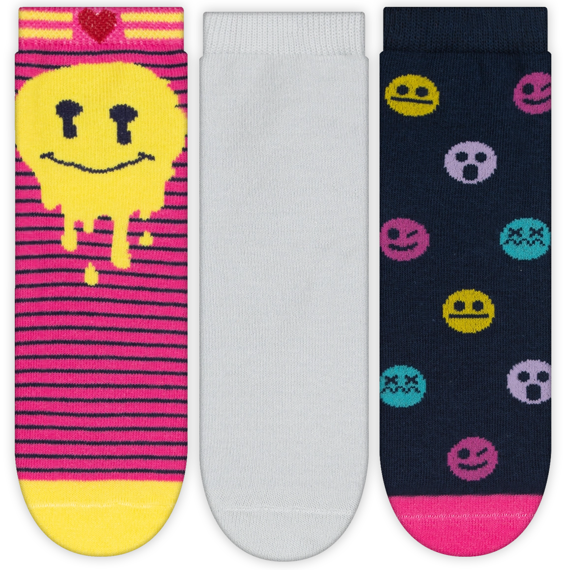 Meia Soquete Juv Menina 3 Pares 34 A 38 Kt 655.43 Cia Da Meia