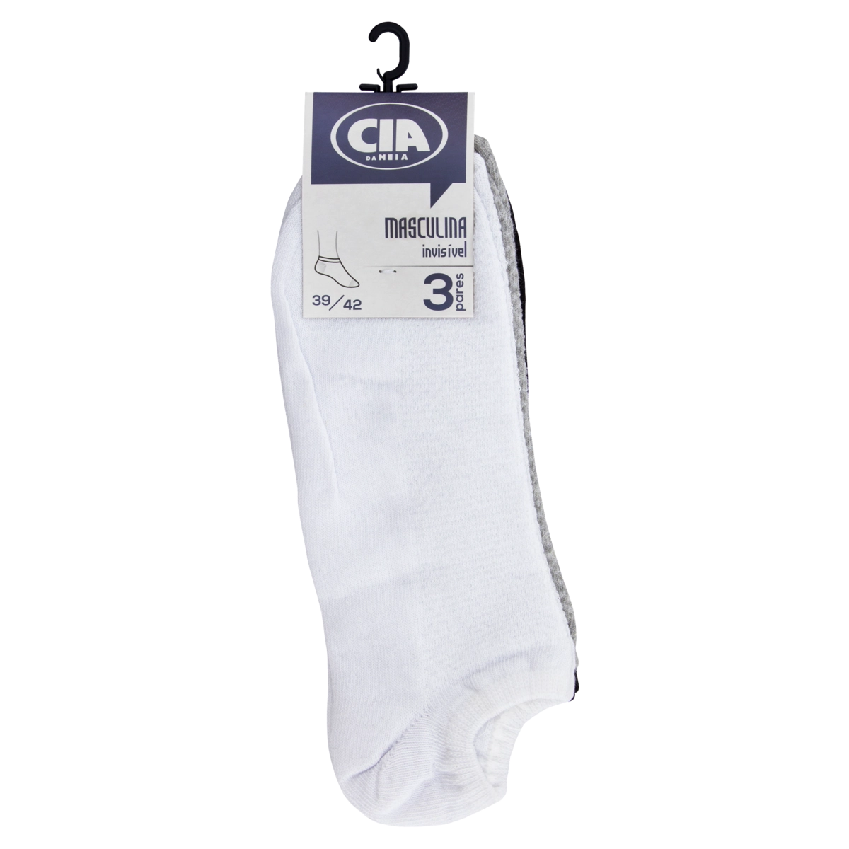 Meia Masculina Invisível Cia Da Meia N 39 42 3 Pares