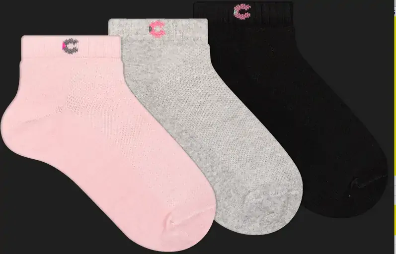 Meia Cano Curto Inf Menina 3 Pares 31 A 34 Kt K1193.10 Cia Da Meia