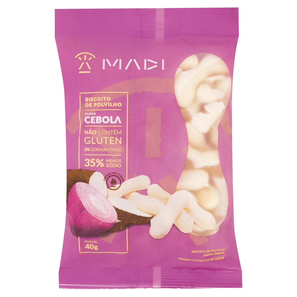 Biscoito De Polvilho Cebola Madi Pacote 40g